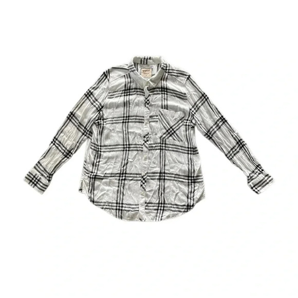 Arizona Jeans Black White Button Down Boyfriend Fit Women’s XL - Picture 3 of 13